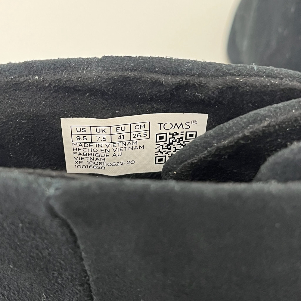 TOMS Hyde Wedge Bootie Black Suede Lace-Up 9.5 - Picture 11 of 14